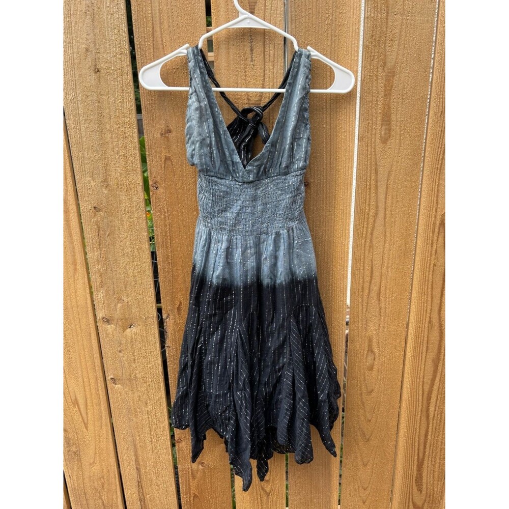 Vintage Y2K Goth Pixie Tie Dye Halter Dress